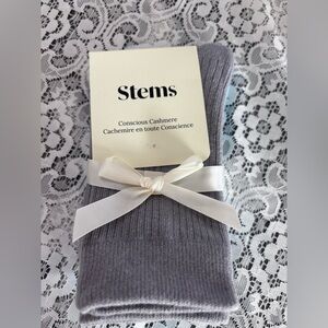Stem Soft Gray & Turquoise Cashmere Socks- 2 pk
